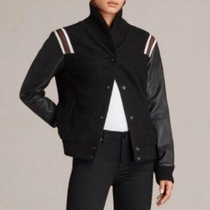 AllSaints Black Bordin Striped Jacket